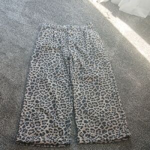Pilcro Wide Leg High Rise Leopardl Print Jeans Size 30/10